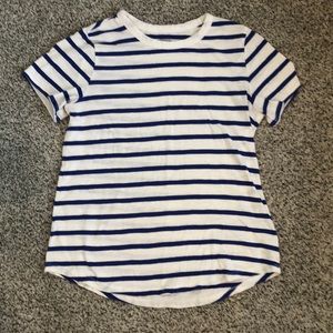 Blue and white stripped tee for women’s Small